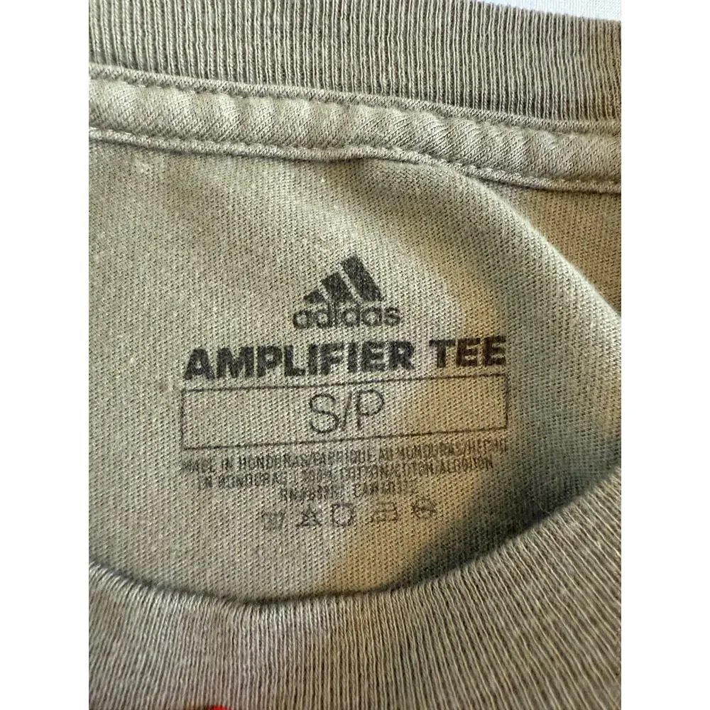 Adidas Men's S Badge of Sport Amplifier Tee Long Sleeve Olive Green Logo T Shirt